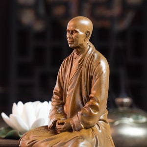 Zen Master Thich Nhat Hanh Statue, Buddhist Art Feng Shui, Meditation Decor, Buddha Statue Small for Home image 10