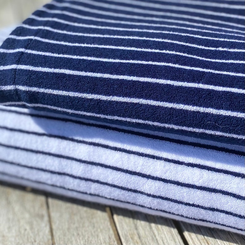 Extra Large Luxury Beach Towel Double Sided Navy and White Etsy