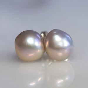 Baroque pearl silver gold ear studs, freshwater keshi pearl ear studs, wedding jewelry, gift for her, mothers day gift, best friend gift
