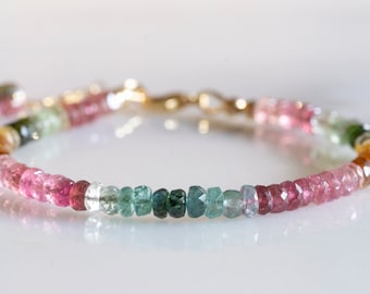 Watermelon Tourmaline Bracelet, October birthstone