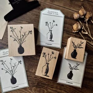 Vase Rubber Stamp Flower Arrangment Stamps