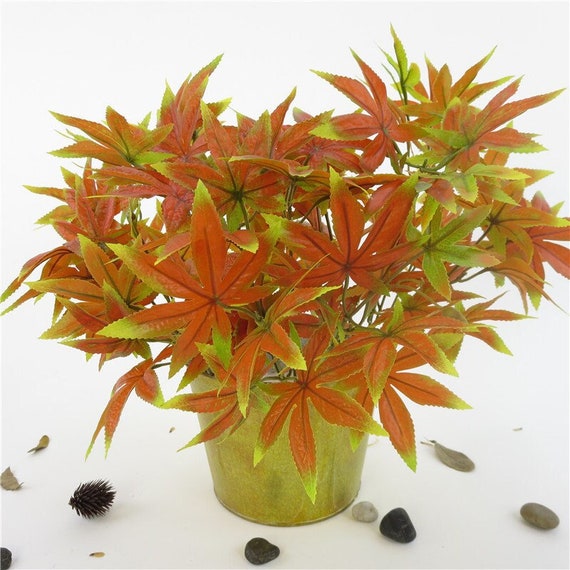 Maple Leaf Stems Fall Artificial Leaves Autumn Color Etsy