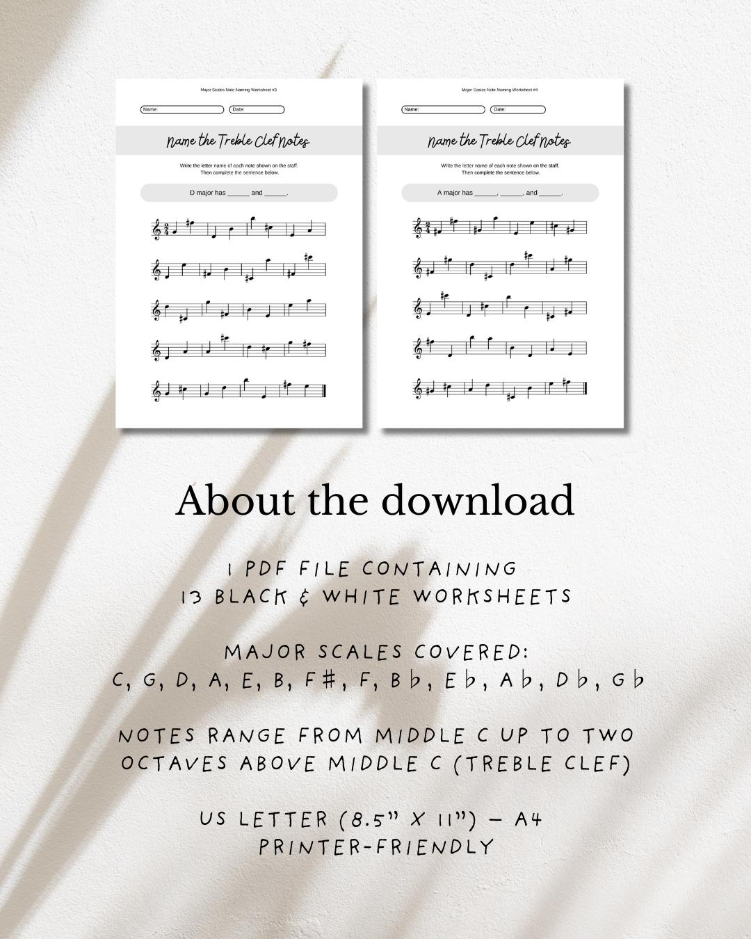 Spell Major Scale Worksheet.pdf Piano Major Scales Worksheets | Note Naming & Key Signatures (PDF ...