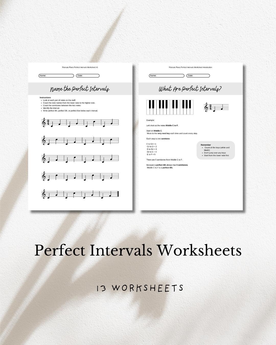 Piano Interval Practice Worksheets | Music Theory, 4th 5th Octave (PDF ...
