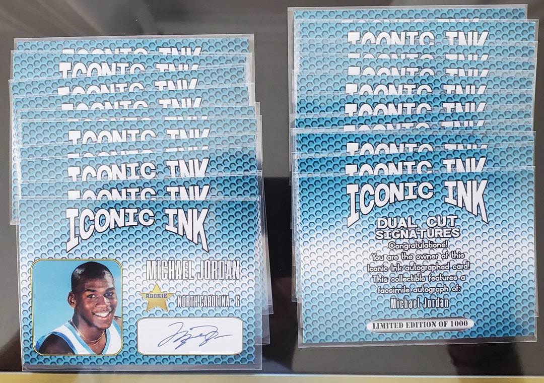 Iconic Ink Autographs 1986 Michael Jordan UNC Iconic Ink Autograph Facsimile 25 Count - Etsy ...