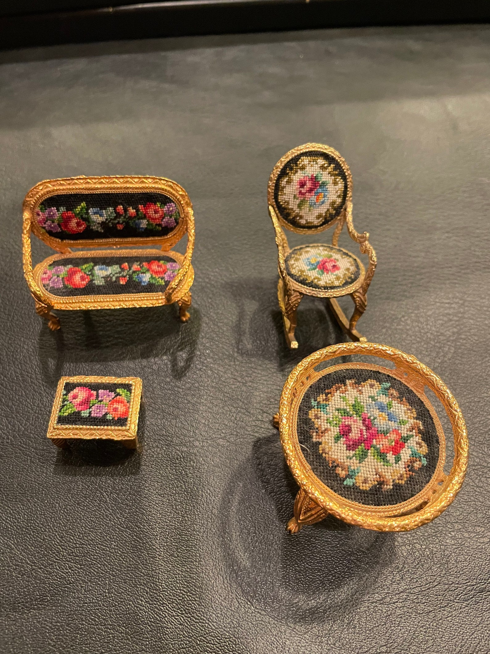 Set of 4 Gold and Needlepoint Vintage Louis the 14th Etsy UK