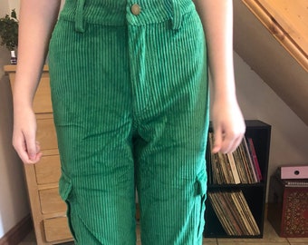 Green 80s 90s style cords