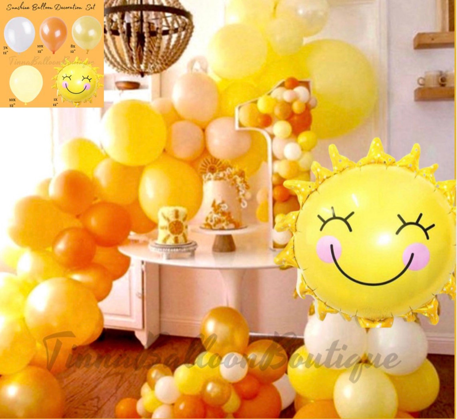SUNSHINE BALLOON GARLAND sunshine birthday theme party Etsy
