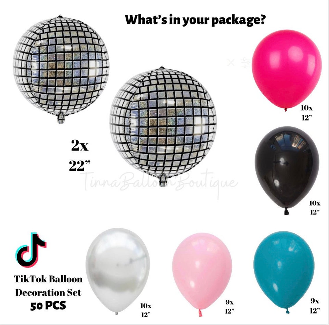 TIKTOK BALLOON GARLAND Disco Ball Balloons Tik Tok Birthday Etsy