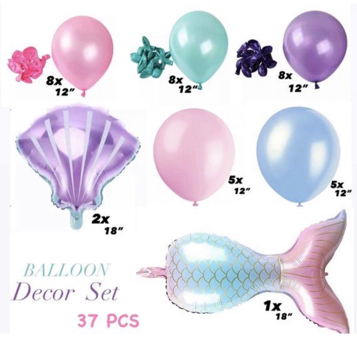 Mermaid Balloons Mermaid Tail Balloons Mermaid Party Etsy