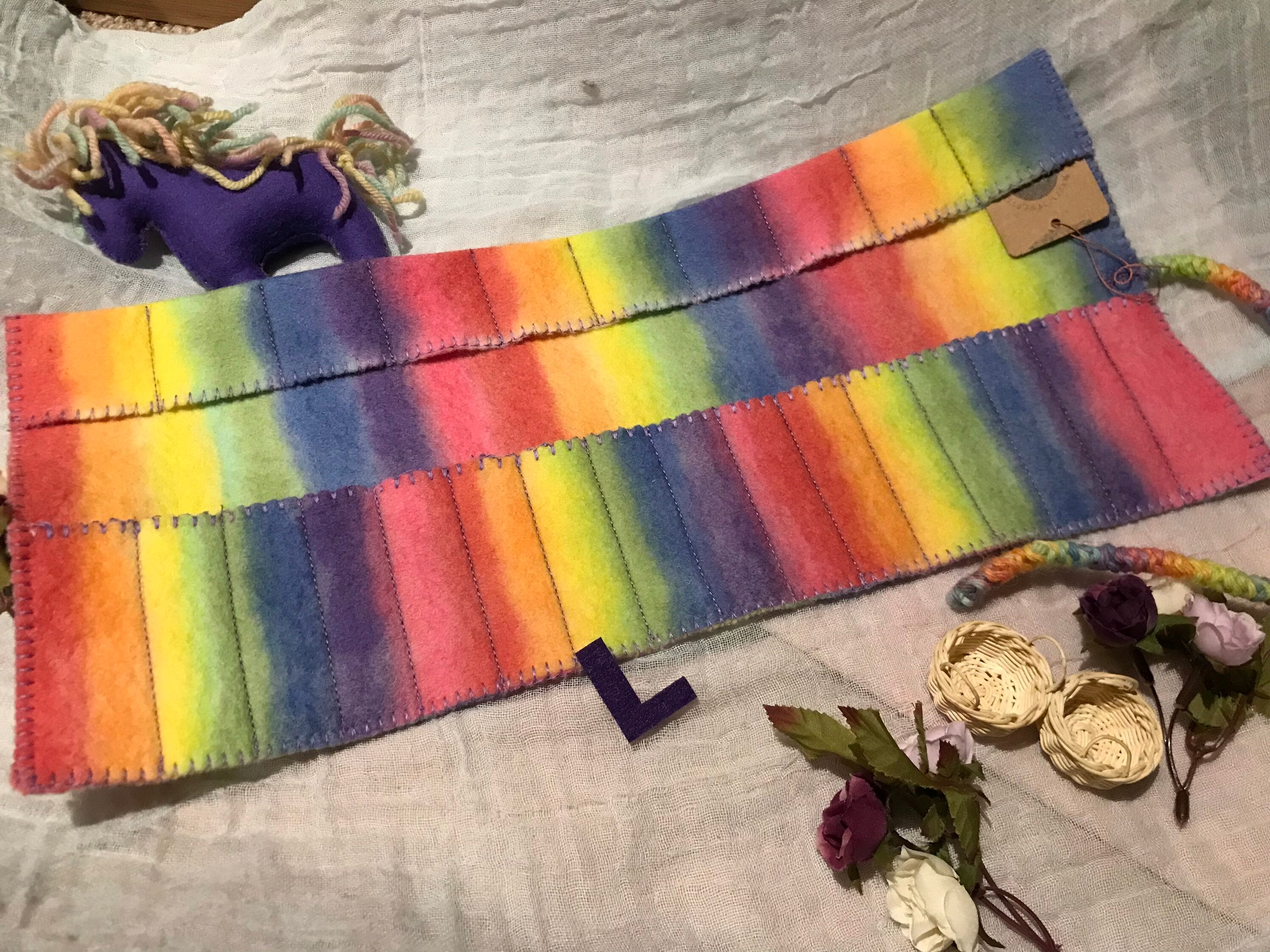 Rainbow Hand Dye Wool Felt Stockmar Crayon Wax Block and Stick Etsy