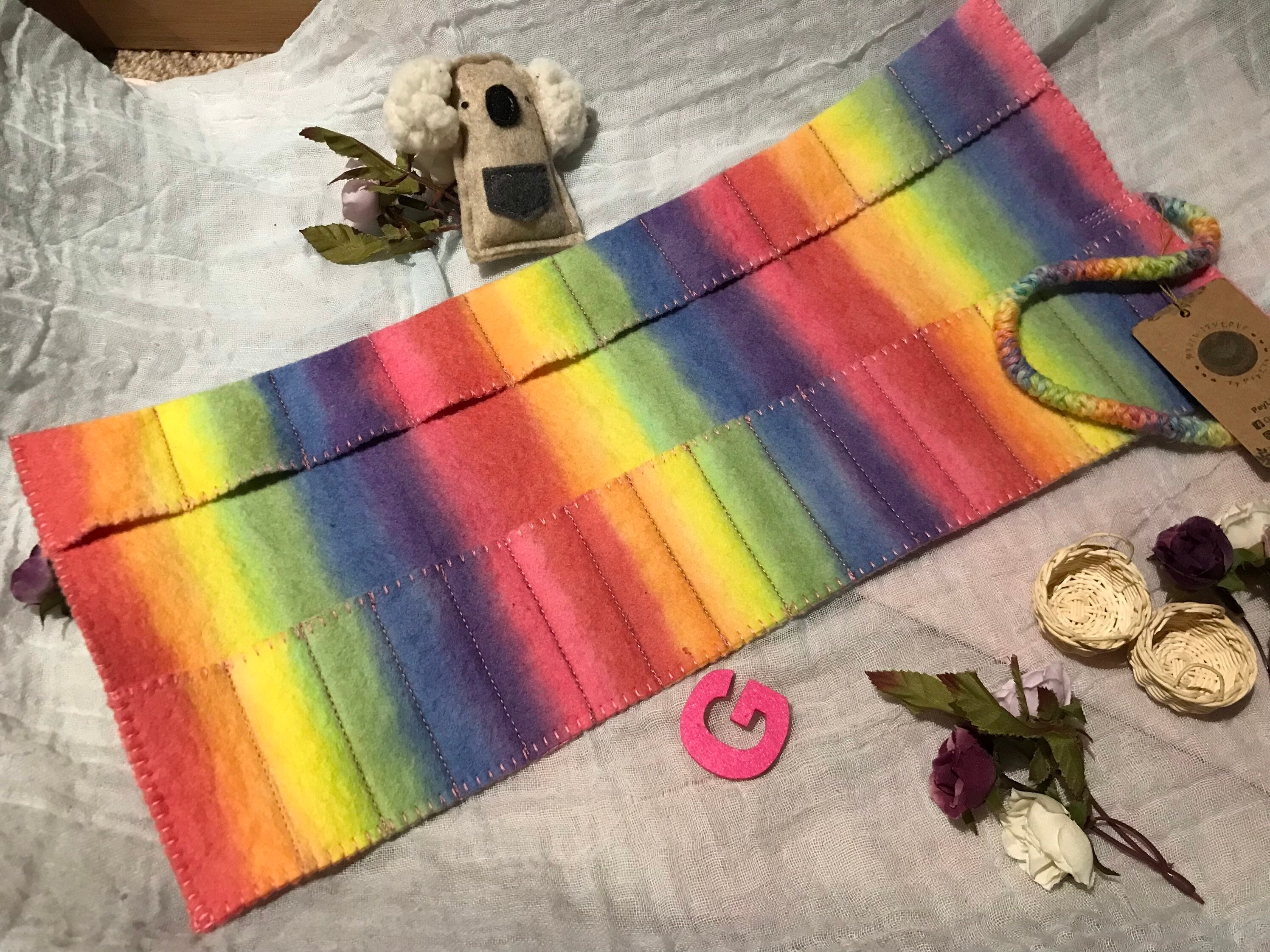 Rainbow Hand Dye Wool Felt Stockmar Crayon Wax Block and Stick Etsy