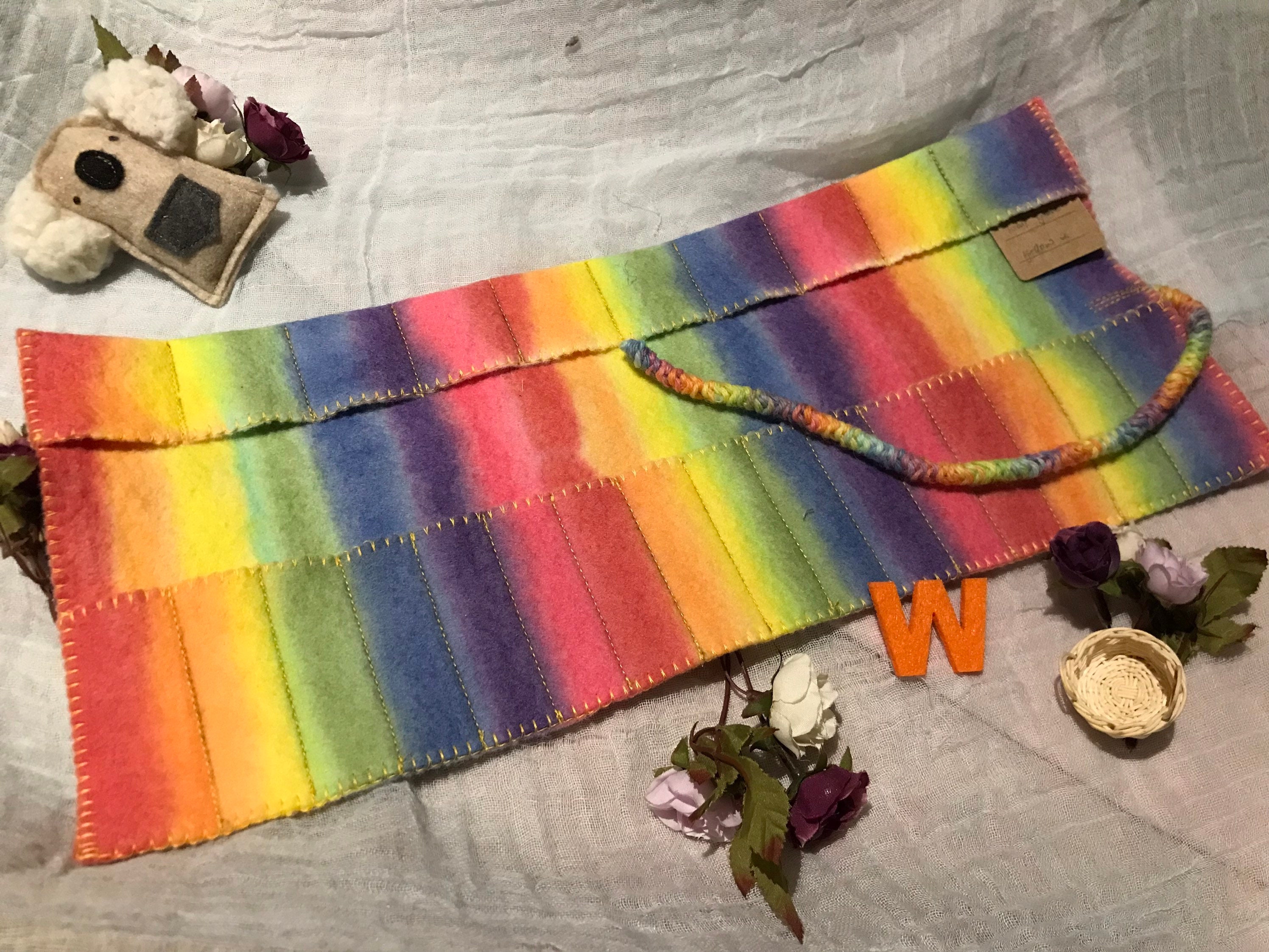 Rainbow Hand Dye Wool Felt Stockmar Crayon Wax Block and Stick Etsy
