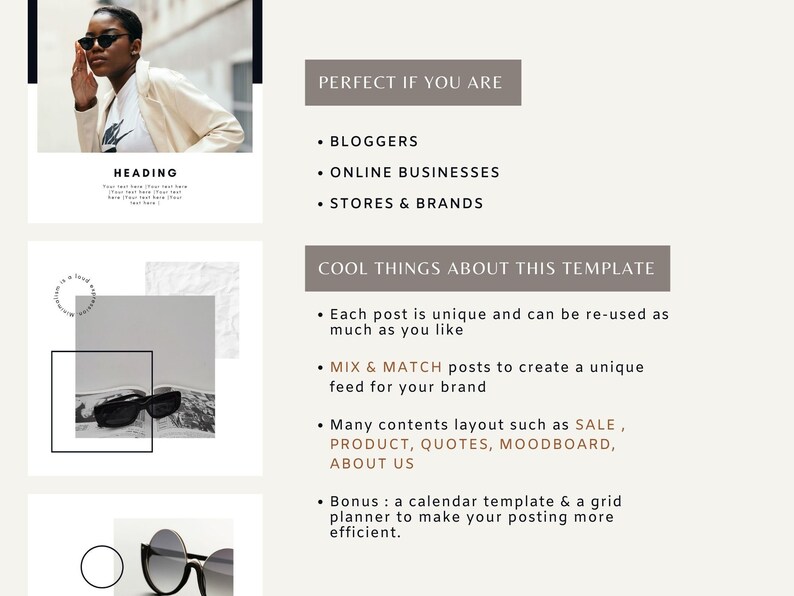 30 Instagram Post Templates - Minimalist Black and White Canva Editable ...