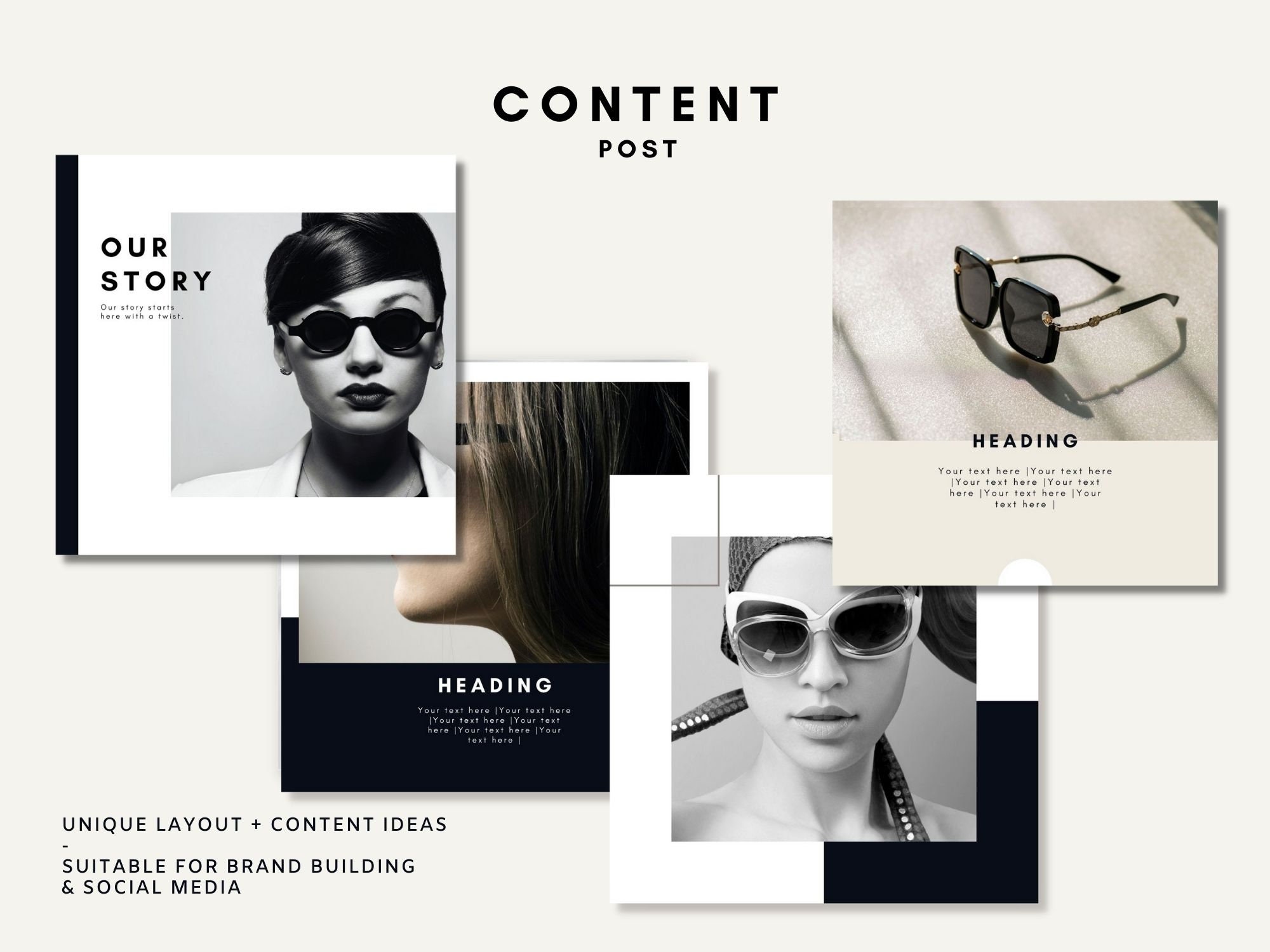 30 Instagram Post Templates - Minimalist Black and White Canva Editable ...