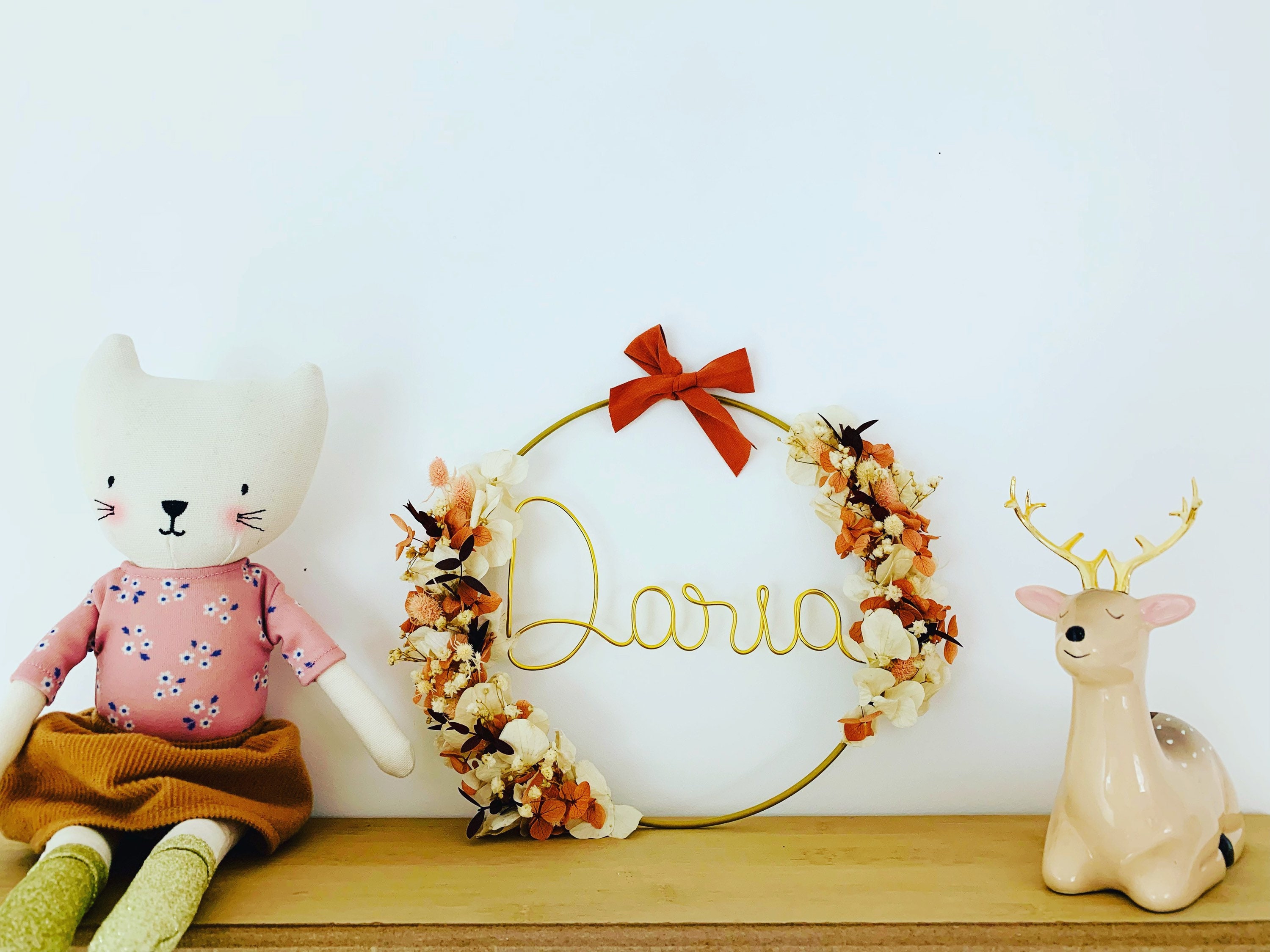 Couronne de Fleurs Séchées Terracotta