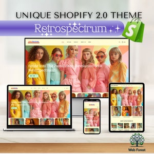 Shopify Theme - Retro and Pastel Clothing Theme | Elegant & Responsive Shopify Template | Premium Shopify Themes - Retro - Pastel Design