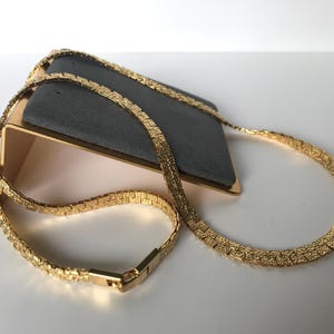 Vintage vergulde geëtste schakelketting | Jaren &#39;50 &#39;60 | Brutalistische sieraden, sieraden | 24&quot;