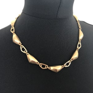 Signed Monet Gold Plated Geometric Collar Necklace