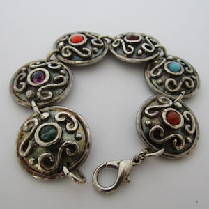 Edouard Rambaud Signed Etruscan Bracelet, Vintage 80s French Haute Couture