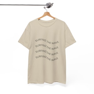 Surfing the Wave Unisex Heavy Cotton Tee, Casual Surf T-shirt