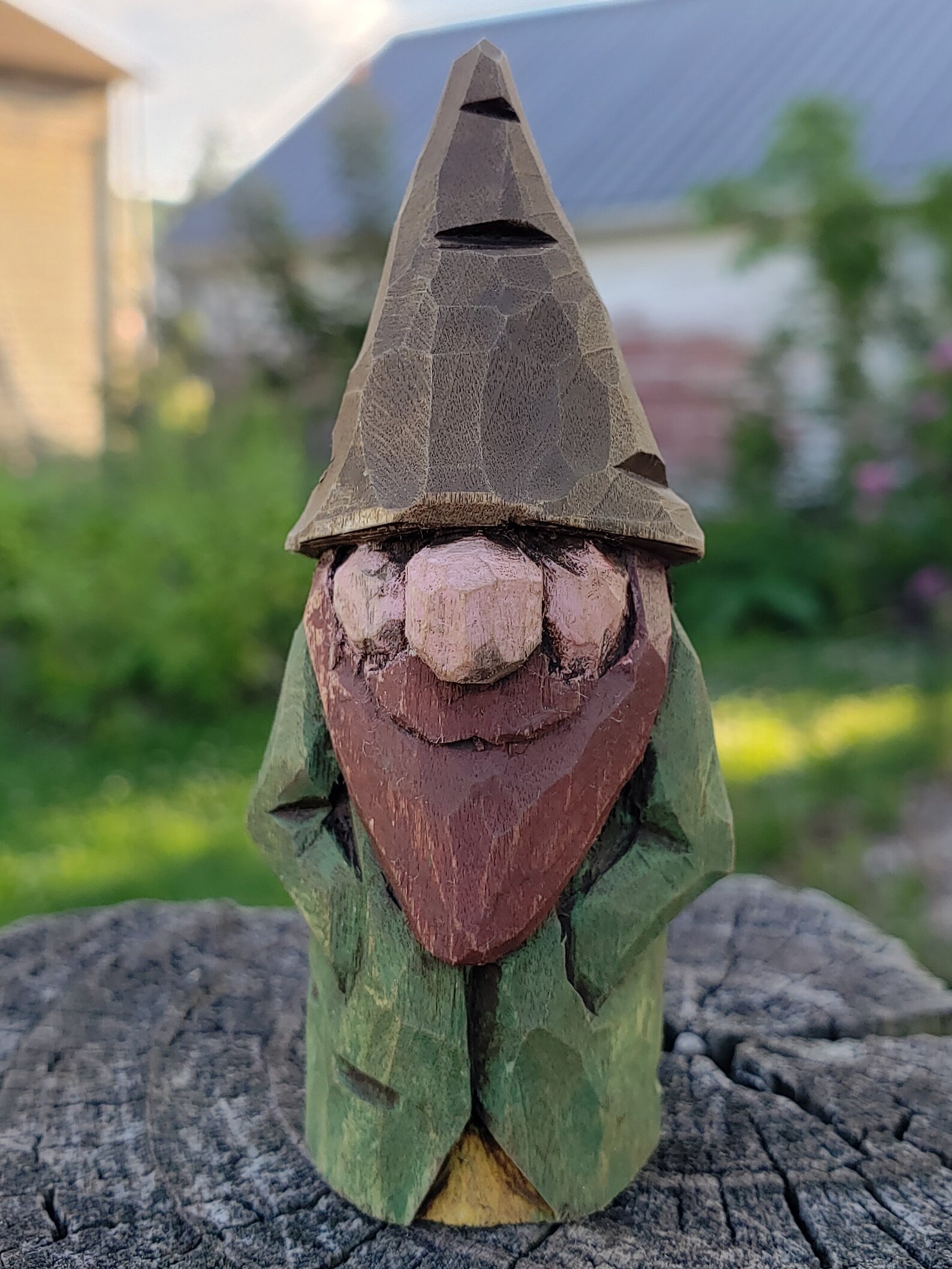 Small 3 tall hand carved wooden gnome Etsy