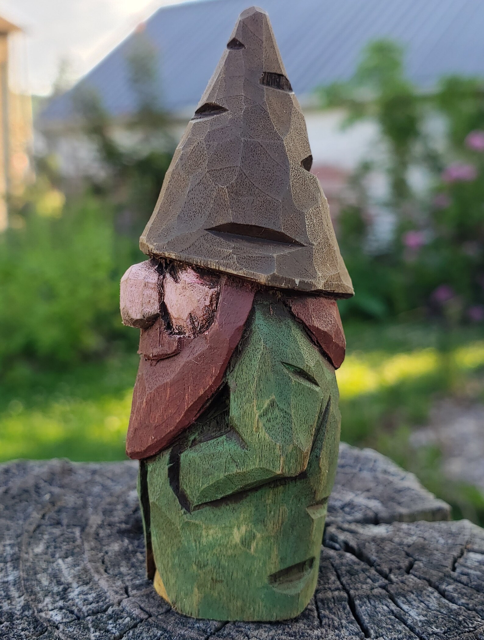 Small 3 tall hand carved wooden gnome Etsy