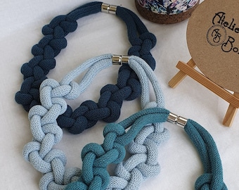 CURLY handmade necklace, recycled cotton cord, modern jewellery, boho accessories, statement necklace, choose your color