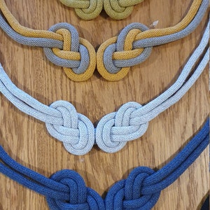 Collana in corda fatta a mano INFINITY, cordone di cotone riciclato, accessori boho, gioielli moderni, collana di dichiarazione, scegli il tuo colore immagine 6