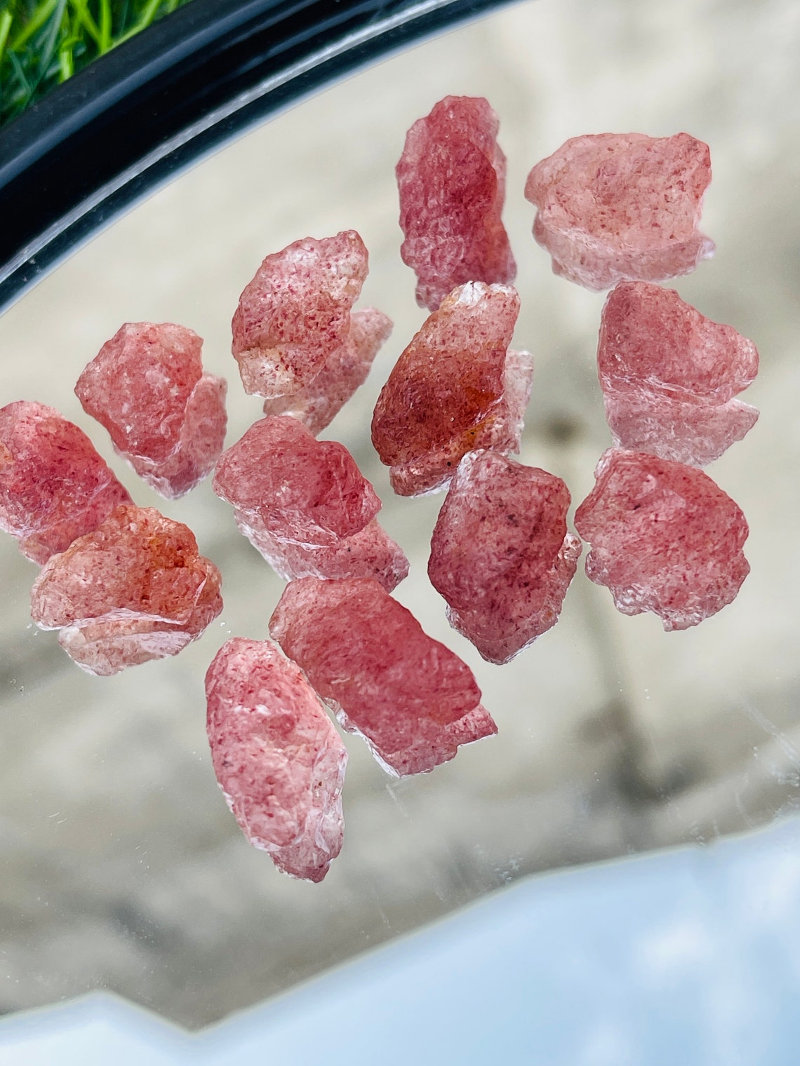 Natural Strawberry Quartz Rough Gemstone Rough Chunks Etsy UK