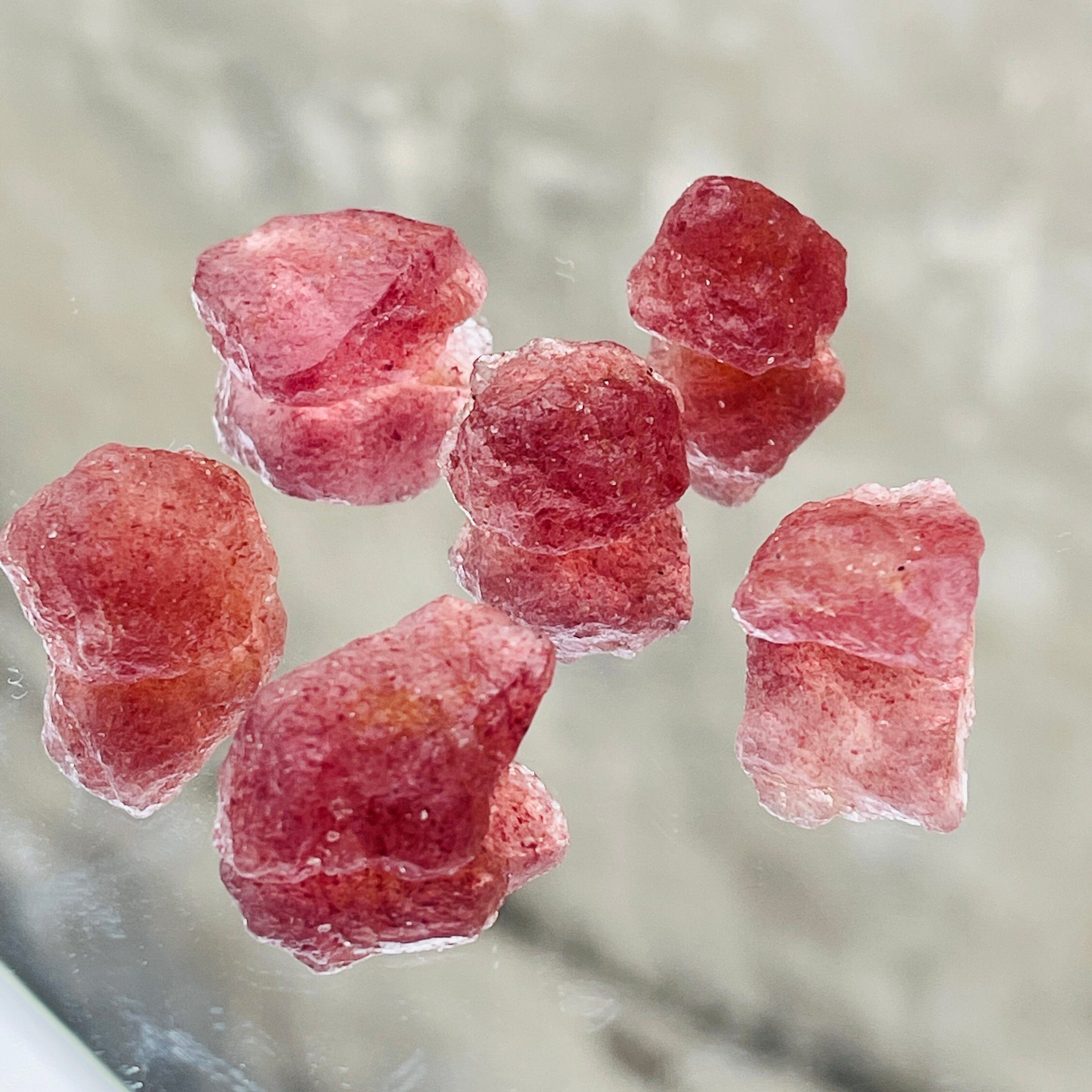 Natural Strawberry Quartz Rough Gemstone Rough Chunks Etsy