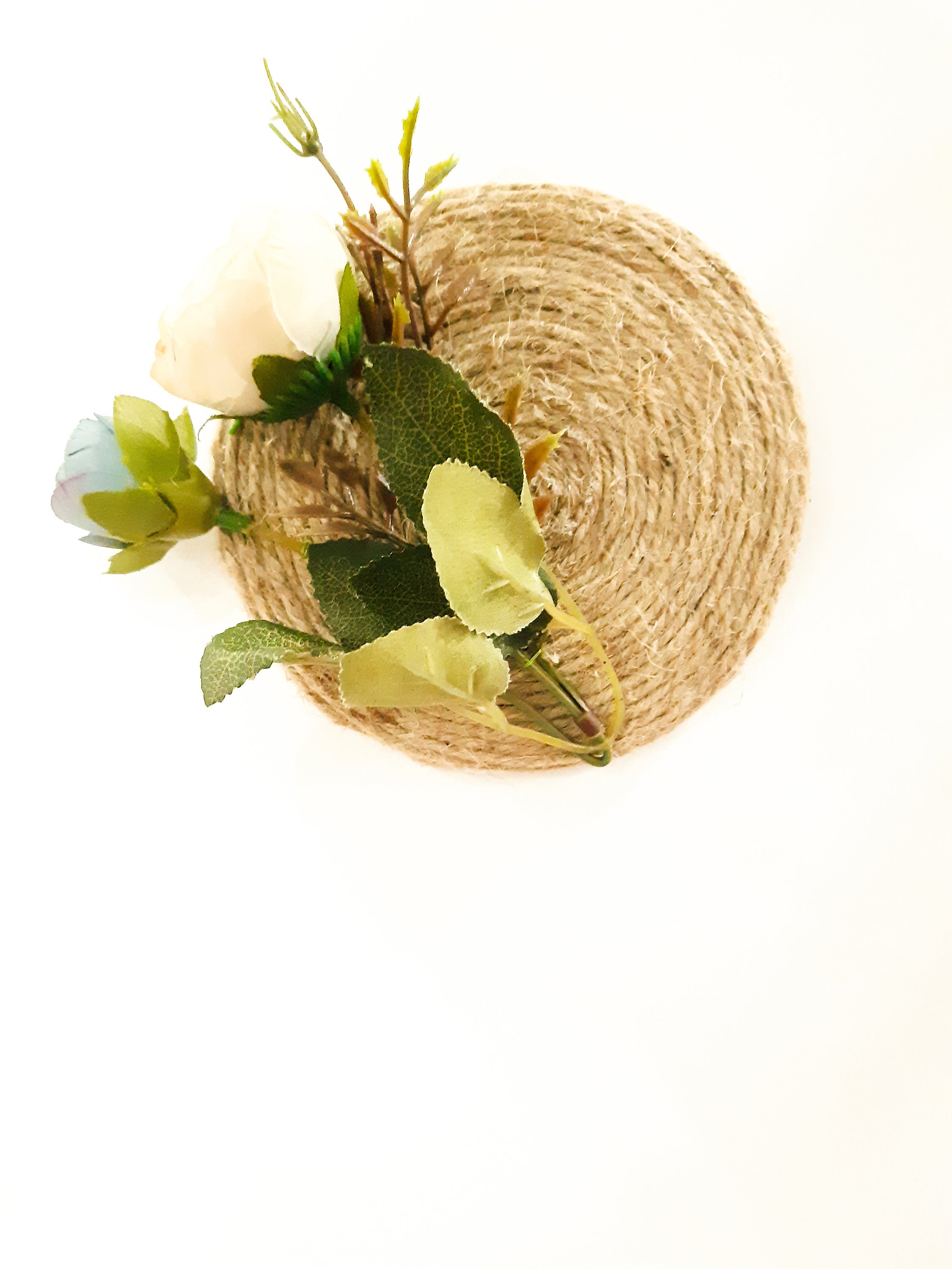 Natural Jute Wall Art Set Of 6 Nature Decor Basket Bedroom Etsy