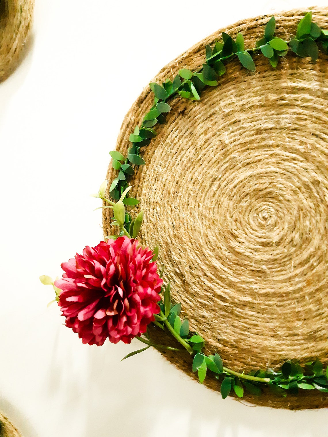 Natural Jute Wall Art Set Of 6 Nature Decor Basket Bedroom Etsy