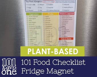 VEGAN PLANT-BASED | Baby Led Weaning Foods Checklist Fridge Magnet from 101 before one