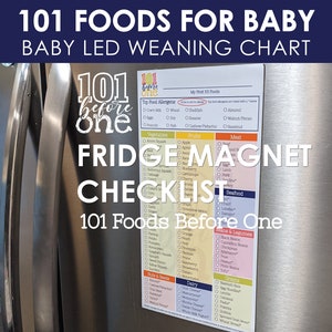 101 Foods Checklist Fridge Magnet for Baby Led Weaning from 101 before one