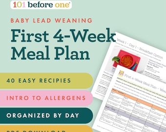 Baby-Led Weaning First 4-Week Meal Plan (PDF Digital Download)