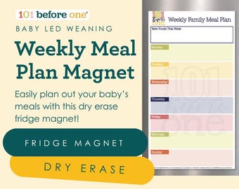 Weekly MEAL PLAN Fridge Magnet (Dry Erase) from 101 before one