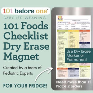 Baby Led Weaning 101 Foods Checklist Fridge Magnet (Dry Erase)