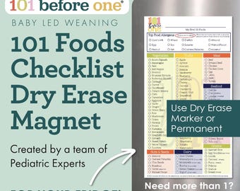 101 alimenti per lo svezzamento guidato dal bambino - Magnete da frigorifero (cancellabile a secco)