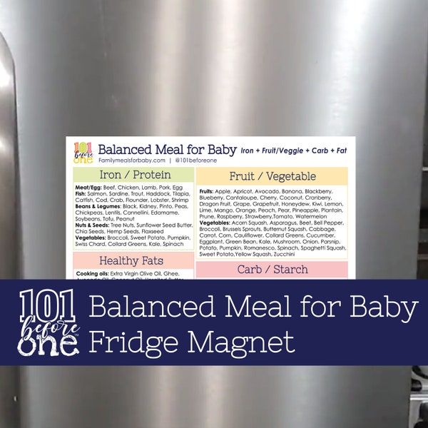 Baby Led Weaning Balanced Meal for Baby Fridge Magnet from 101 before one