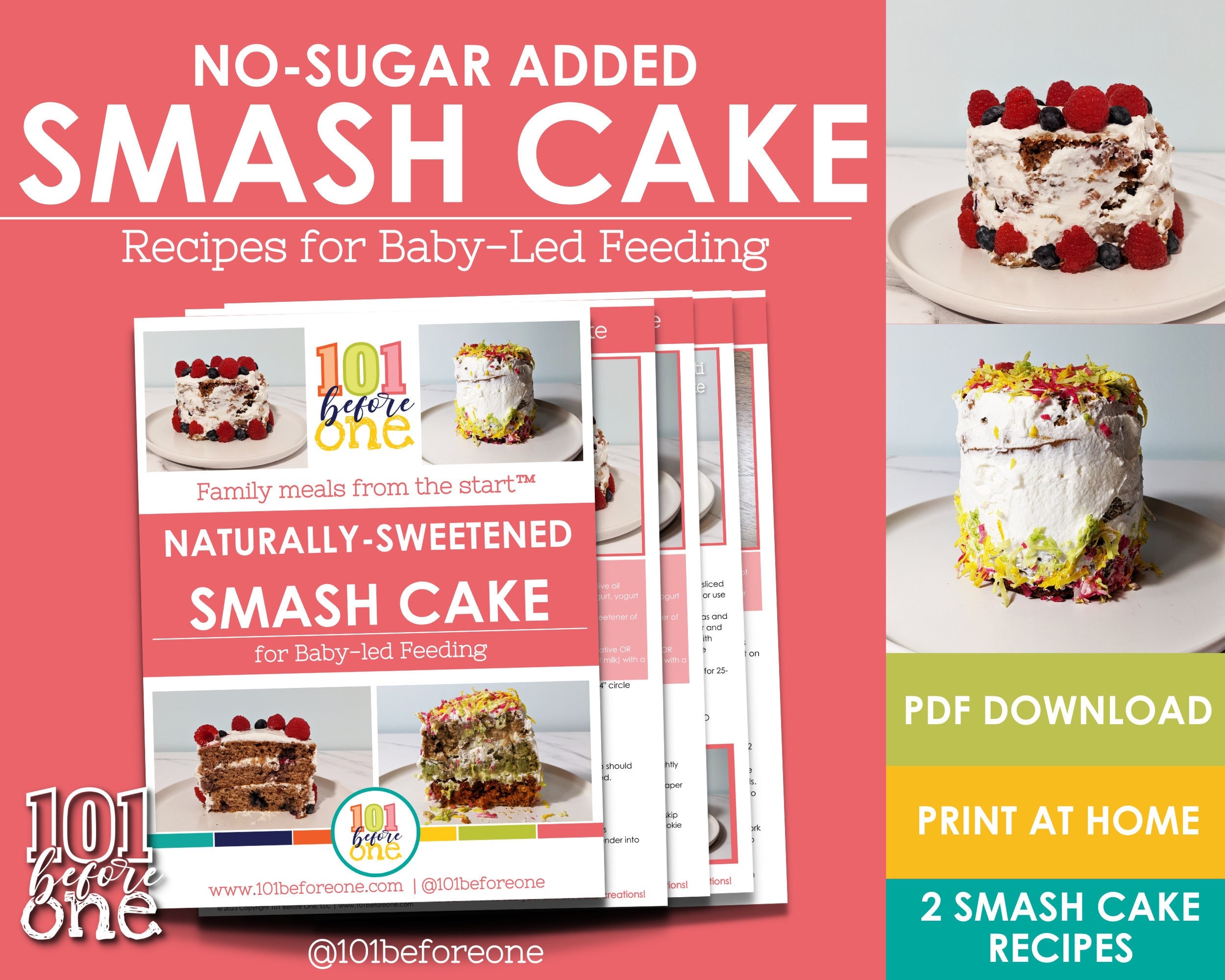 Smash Cake Recipe for Baby's 1st Birthday From 101beforeone No Added Sugar,  Naturally Sweetened With Banana 