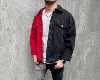 two color denim jacket