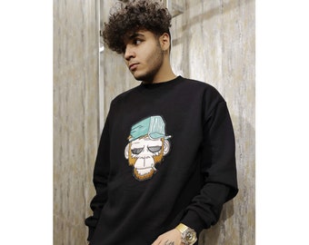 Monkey Sweatshirt - Streetwear - hoodie - blcak sweatshirt