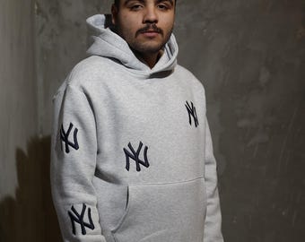 Oversized New York Embroidered Hoodie Sweatshirt - Streetwear Style Unisex Hoodie - Design Casual, Loose Fit Sweatshirt, Comfortable Cotton