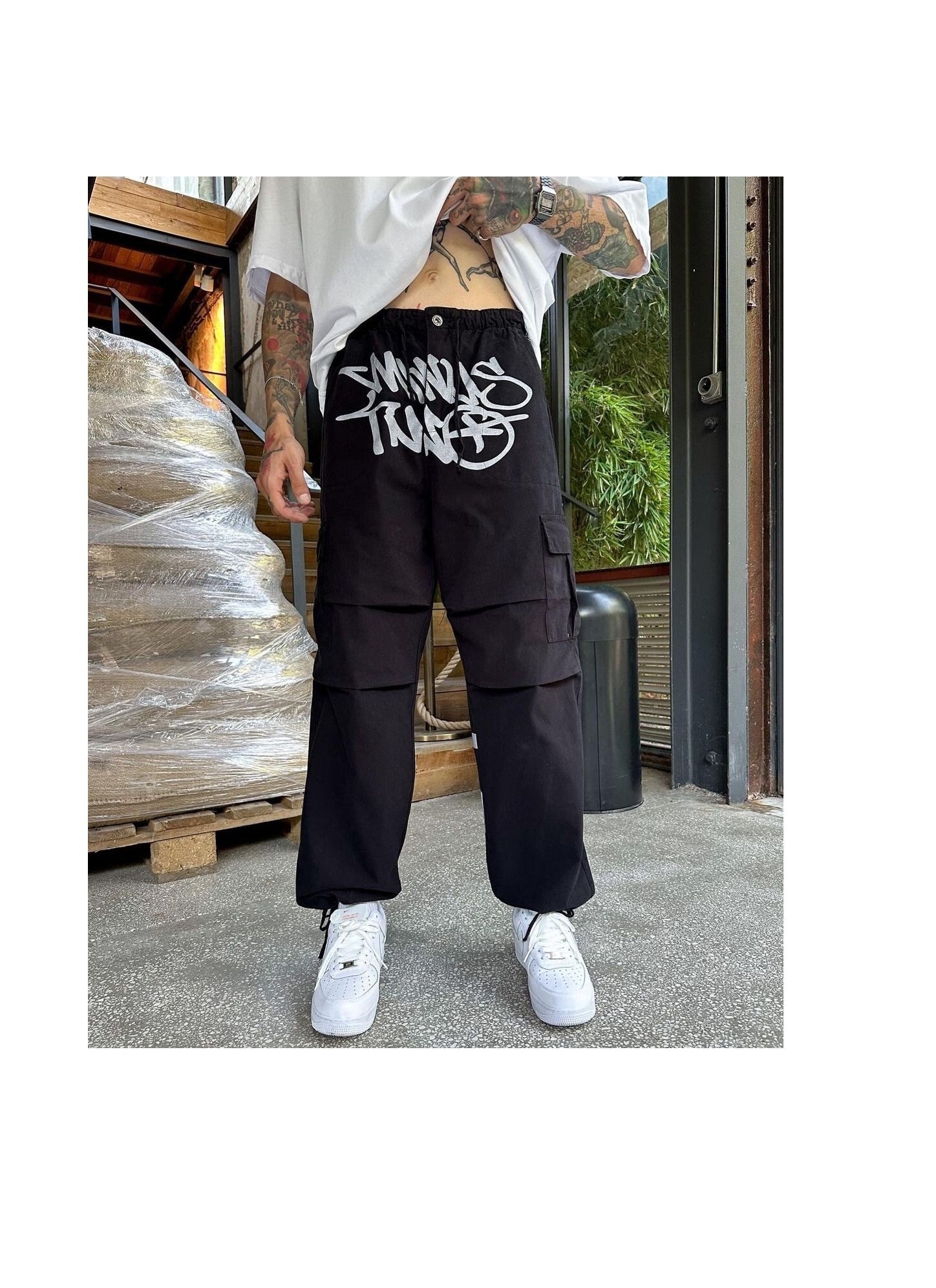 Fashion Men Ribbons Streetwear Cargo Pants Autumn Hip Hop Joggers Pants  Overalls Black Fashions Baggy Pockets Trousers @ Best Price Online | Jumia  Kenya