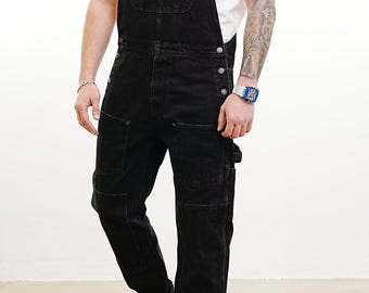 90s 'ideas' Denim Coveralls, Long Sleeve Coveralls, Mens Denim