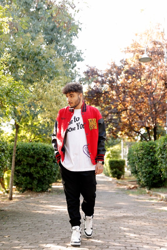 Giacche college da uomo Classiche da baseball per college e scuole superiori in lana + giacca bomber in ecopelle Cappotti unisex colorati per club