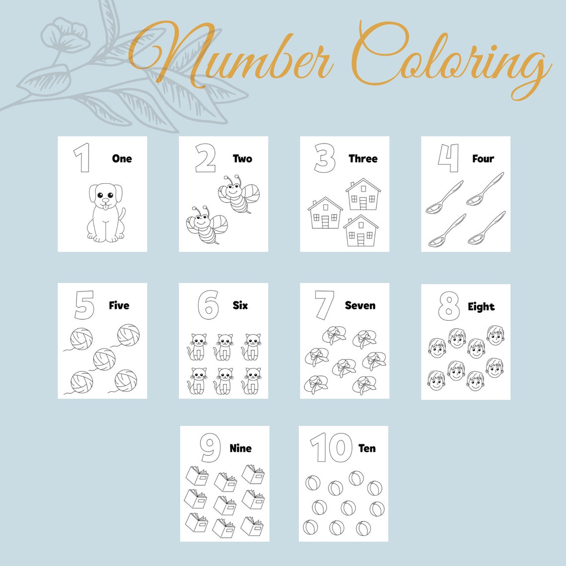 Prek Number Workbook Number Coloring Pages and Writing &amp; - Etsy