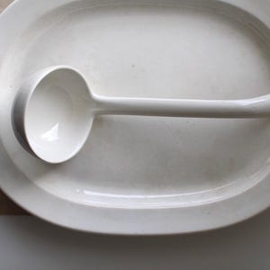 Large Antique Ironstone Ladle, Vintage Ironstone Ladle,Ironstone Spoon , ironstone serving spoon soup