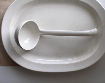 Grande louche en pierre de fer antique, louche en pierre de fer vintage, cuillère en pierre de fer, cuillère à soupe en pierre de fer